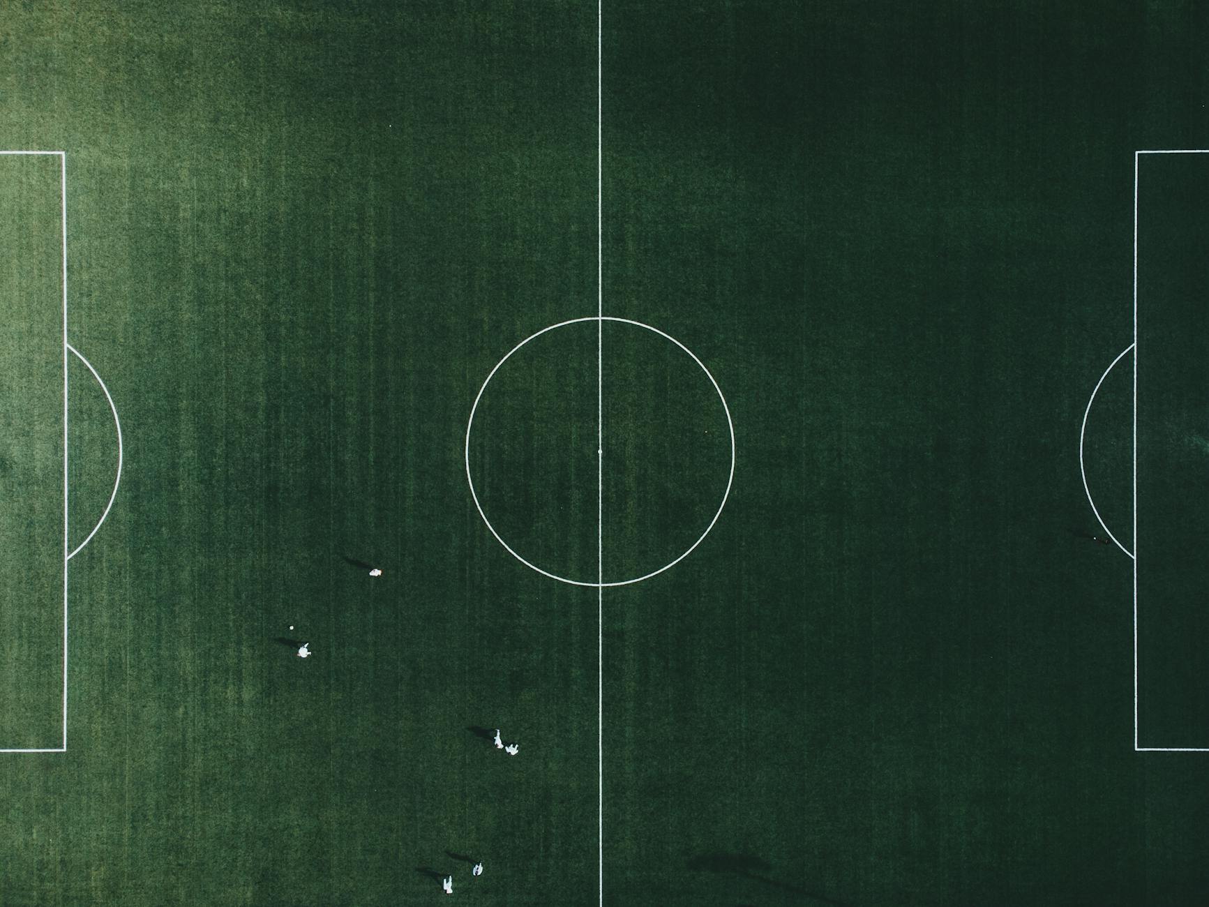 bird s eye view of a football field