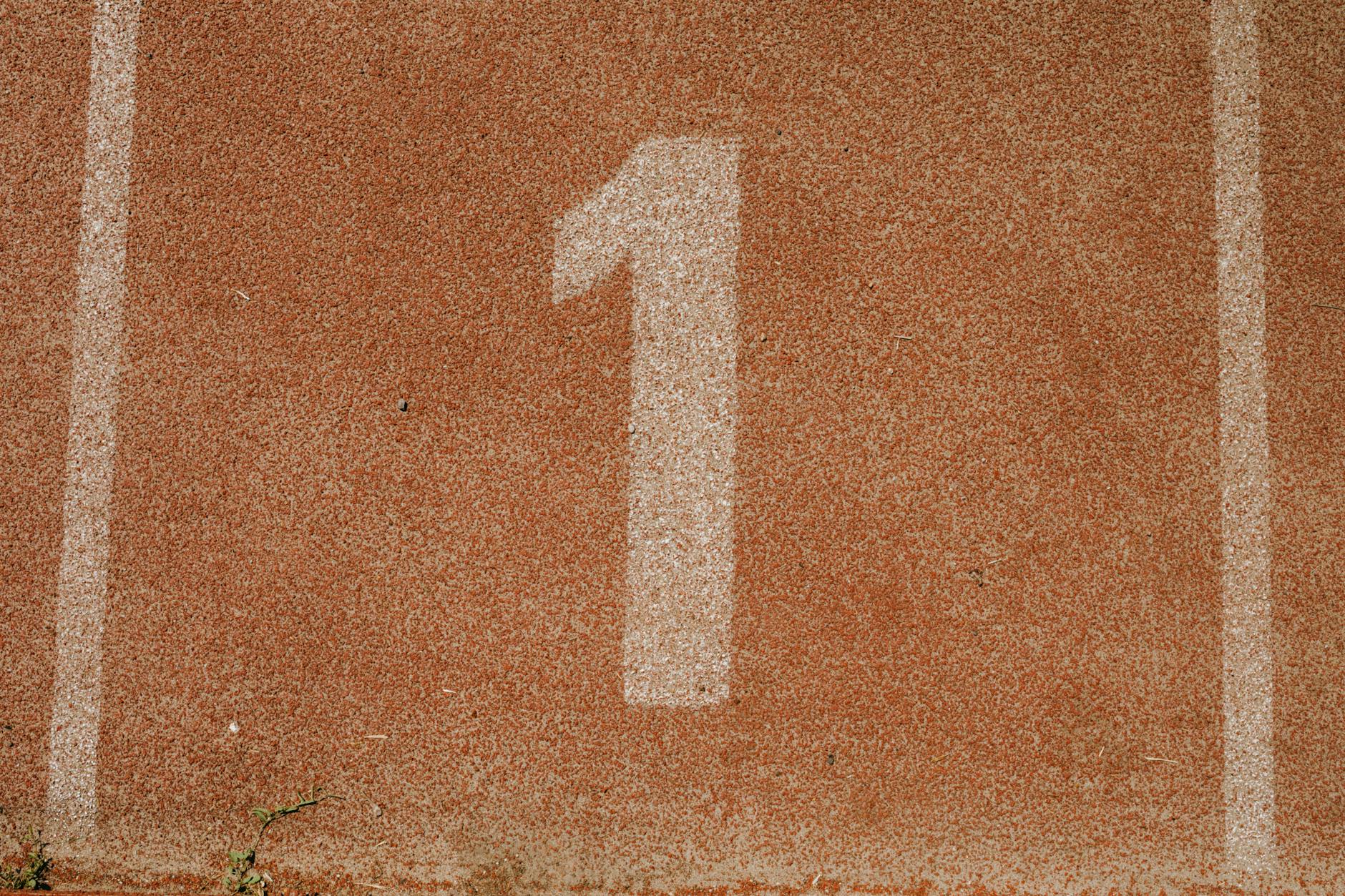 close up of the first place on a running track