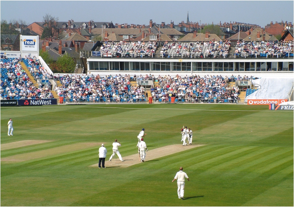 Cricket game. Headingley, Leeds, UK