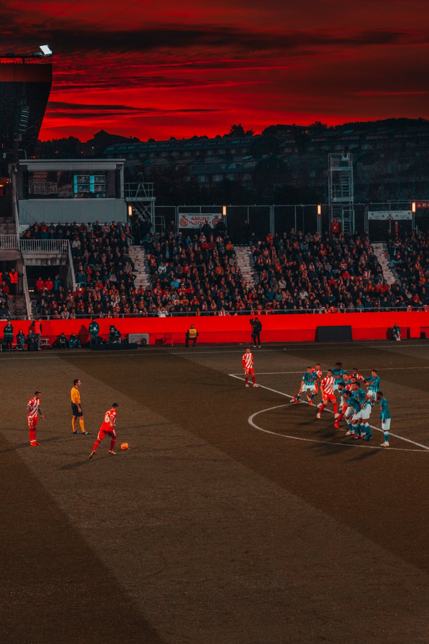 athletes playing soccer