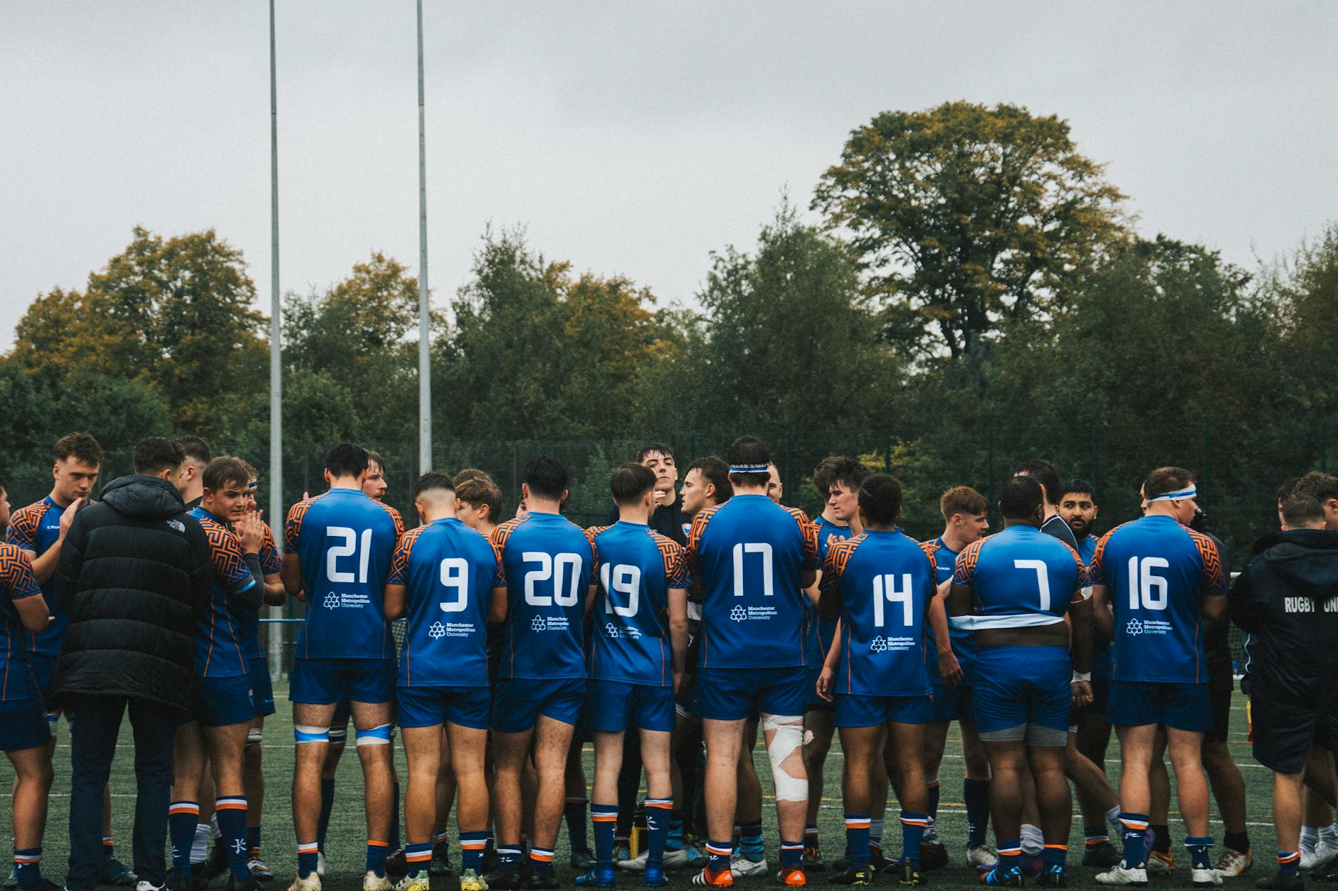 team in blue jerseys