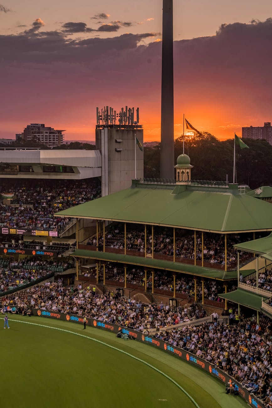 audience on a stadium during dusk